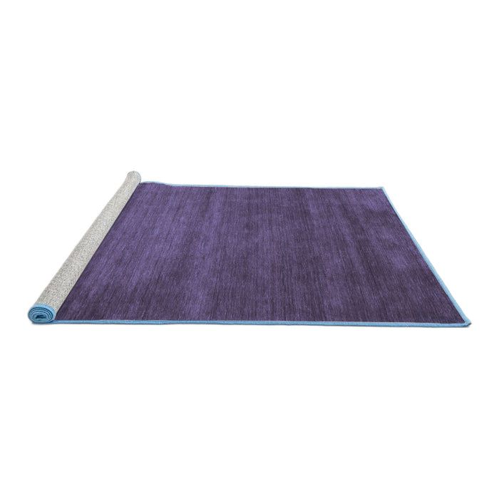 Sideview of Machine Washable Abstract Blue Contemporary Rug, wshcon87blu