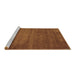 Sideview of Machine Washable Abstract Brown Contemporary Rug, wshcon87brn