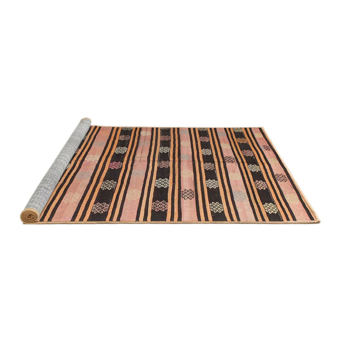 Serging Thickness of Machine Washable Contemporary Bakers Brown Rug, wshcon880