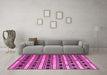 Machine Washable Southwestern Pink Country Rug in a Living Room, wshcon880pnk