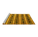 Sideview of Machine Washable Southwestern Yellow Country Rug, wshcon880yw