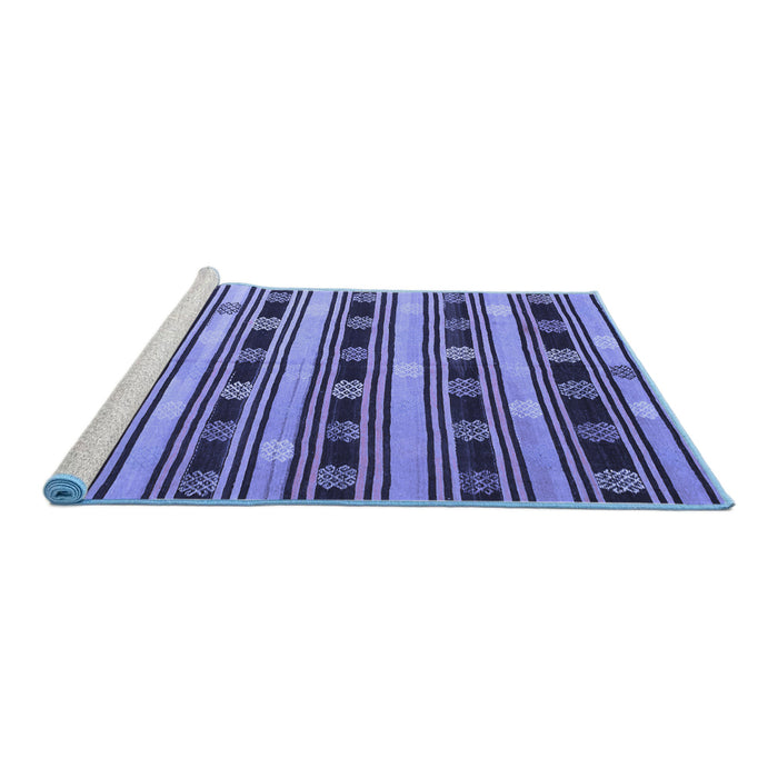 Sideview of Machine Washable Southwestern Blue Country Rug, wshcon880blu