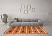 Machine Washable Southwestern Orange Country Area Rugs in a Living Room, wshcon880org