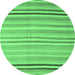 Round Abstract Emerald Green Contemporary Rug, con881emgrn