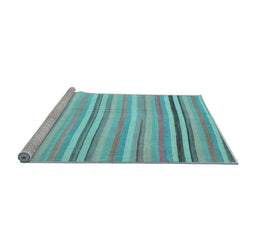 Sideview of Machine Washable Abstract Light Blue Contemporary Rug, wshcon881lblu