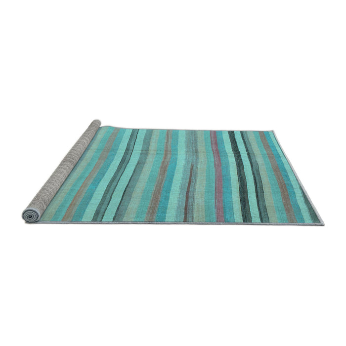Sideview of Machine Washable Abstract Light Blue Contemporary Rug, wshcon881lblu