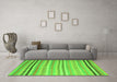 Machine Washable Abstract Green Contemporary Area Rugs in a Living Room,, wshcon881grn