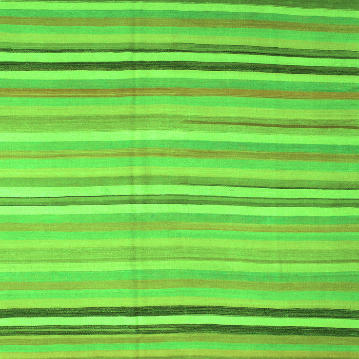 Round Machine Washable Abstract Green Contemporary Area Rugs, wshcon881grn