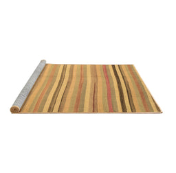 Sideview of Machine Washable Abstract Brown Contemporary Rug, wshcon881brn