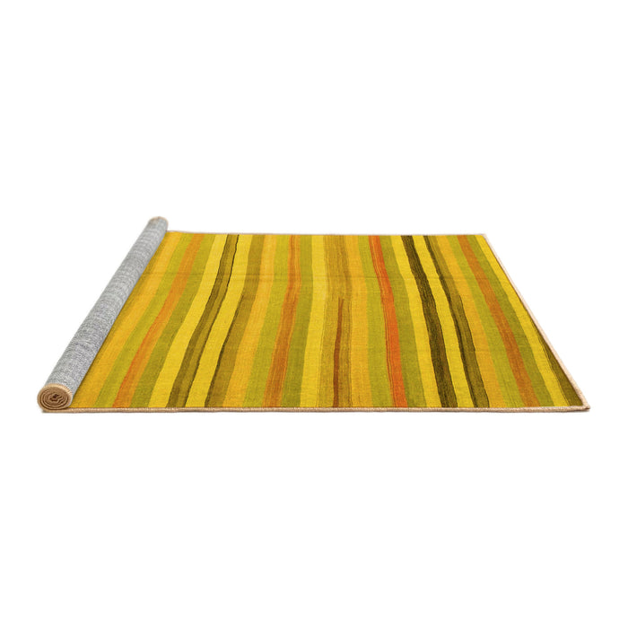 Sideview of Machine Washable Abstract Yellow Contemporary Rug, wshcon881yw