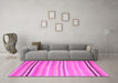 Machine Washable Abstract Pink Contemporary Rug in a Living Room, wshcon881pnk