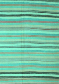 Abstract Turquoise Contemporary Rug, con881turq