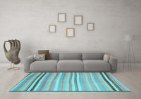 Machine Washable Abstract Light Blue Contemporary Rug, wshcon881lblu