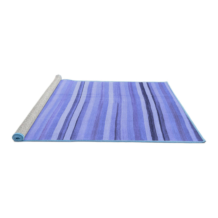 Sideview of Machine Washable Abstract Blue Contemporary Rug, wshcon881blu