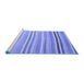 Sideview of Machine Washable Abstract Blue Contemporary Rug, wshcon881blu