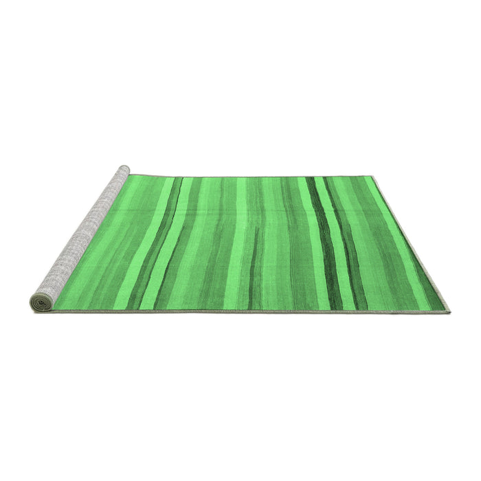 Sideview of Machine Washable Abstract Emerald Green Contemporary Area Rugs, wshcon881emgrn