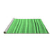 Sideview of Machine Washable Abstract Emerald Green Contemporary Area Rugs, wshcon881emgrn