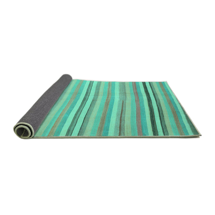 Sideview of Abstract Turquoise Contemporary Rug, con881turq