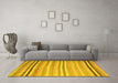 Machine Washable Abstract Yellow Contemporary Rug in a Living Room, wshcon881yw