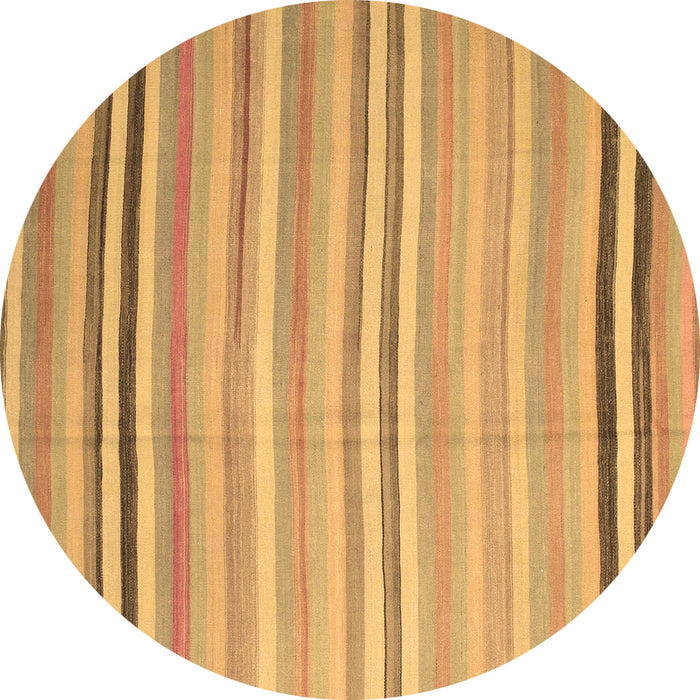 Round Machine Washable Abstract Brown Contemporary Rug, wshcon881brn