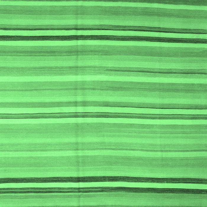 Square Machine Washable Abstract Emerald Green Contemporary Area Rugs, wshcon881emgrn