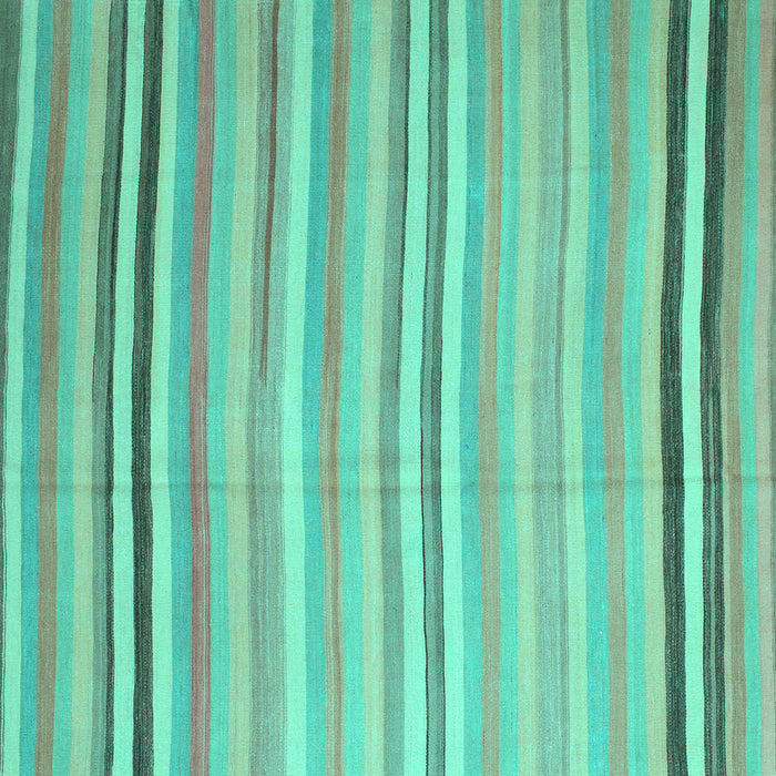 Square Machine Washable Abstract Turquoise Contemporary Area Rugs, wshcon881turq