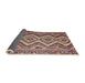 Thickness of Contemporary Brown Red Southwestern Rug, con882