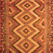 Round Machine Washable Southwestern Orange Country Area Rugs, wshcon882org