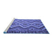 Sideview of Machine Washable Southwestern Blue Country Rug, wshcon882blu