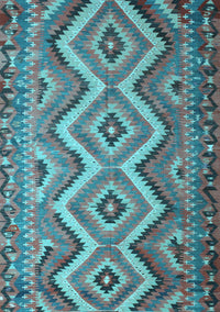 Southwestern Light Blue Country Rug, con882lblu