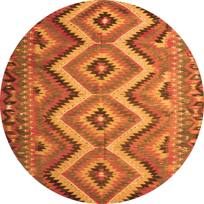 Square Southwestern Orange Country Rug, con882org