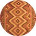 Square Southwestern Orange Country Rug, con882org