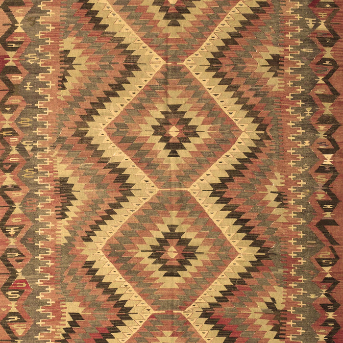 Machine Washable Southwestern Brown Country Rug, wshcon882brn
