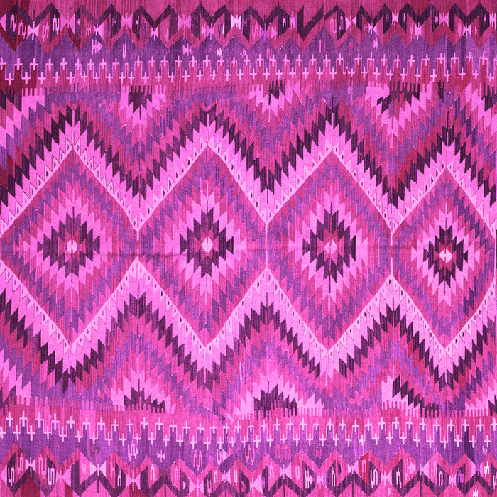 Square Machine Washable Southwestern Pink Country Rug, wshcon882pnk
