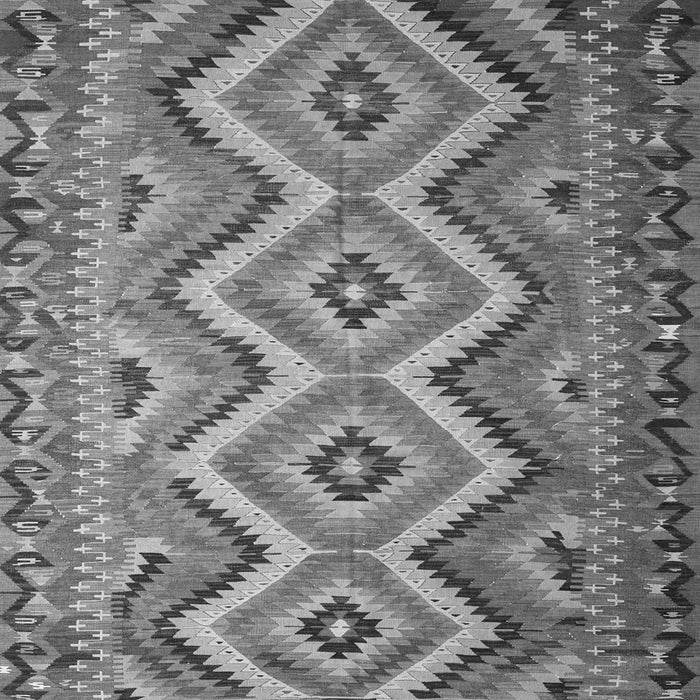 Round Machine Washable Southwestern Gray Country Rug, wshcon882gry