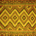 Square Machine Washable Southwestern Yellow Country Rug, wshcon882yw