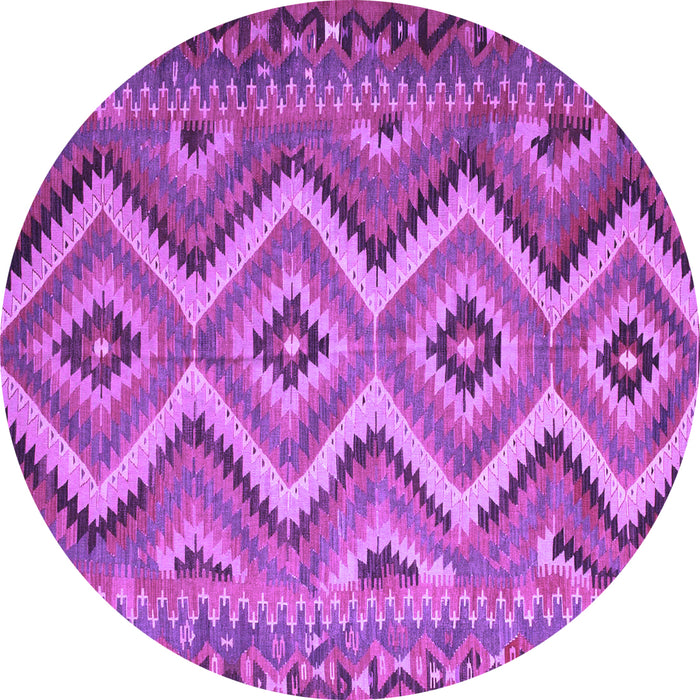 Round Southwestern Purple Country Rug, con882pur