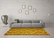 Machine Washable Southwestern Yellow Country Rug in a Living Room, wshcon882yw