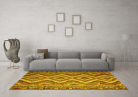 Machine Washable Southwestern Yellow Country Rug, wshcon882yw