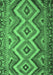 Machine Washable Southwestern Emerald Green Country Area Rugs, wshcon882emgrn