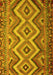 Machine Washable Southwestern Yellow Country Rug, wshcon882yw