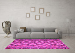 Machine Washable Southwestern Pink Country Rug in a Living Room, wshcon882pnk