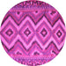 Round Southwestern Pink Country Rug, con882pnk