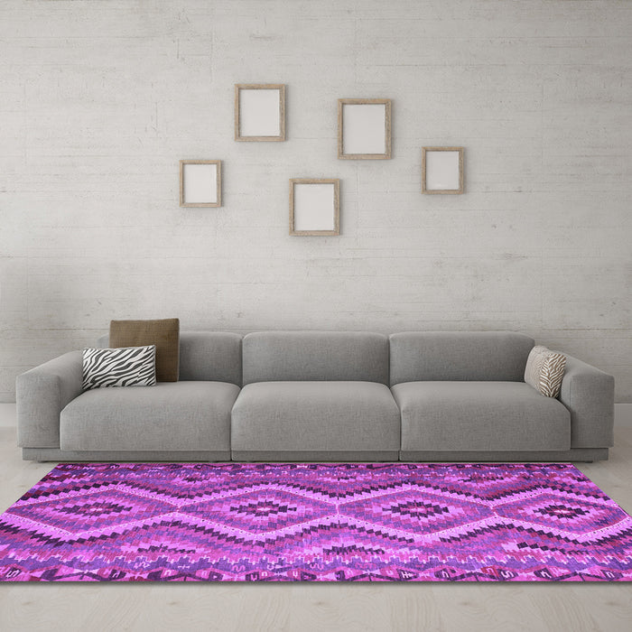 Machine Washable Southwestern Purple Country Area Rugs in a Living Room, wshcon882pur