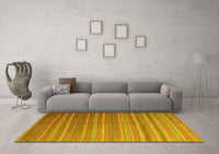 Machine Washable Abstract Yellow Contemporary Rug, wshcon883yw