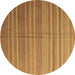 Round Abstract Brown Contemporary Rug, con883brn