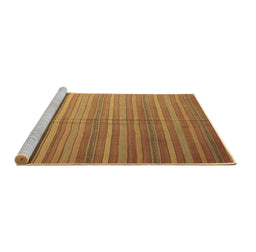 Sideview of Machine Washable Abstract Brown Contemporary Rug, wshcon883brn