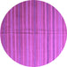 Round Abstract Purple Contemporary Rug, con883pur