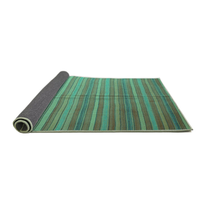 Sideview of Abstract Turquoise Contemporary Rug, con883turq