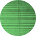 Round Abstract Emerald Green Contemporary Rug, con883emgrn